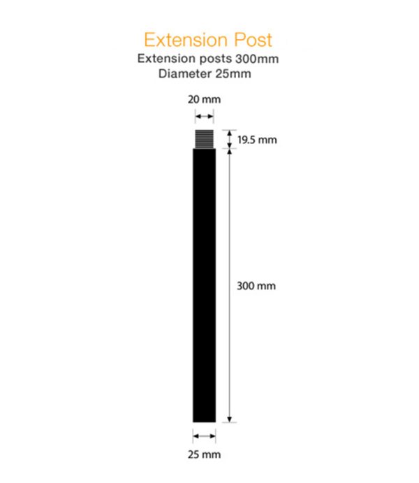 Extension Post 300mm Brass - CL-MB EP300