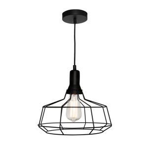 Cage 1 Light Pendant Large Black -  CAGE1PLGE