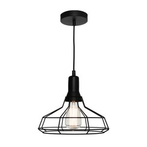 Cage 1 Light Pendant Medium Black - CAGE1PMED