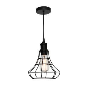 Cage 1 Light Pendant Small Black - CAGE1PSML