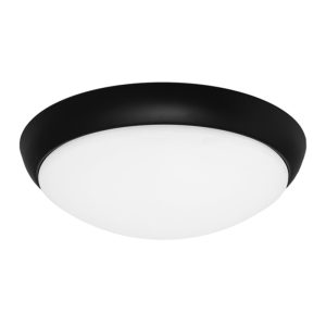 Lancer 27 Watt Dimmable LED Oyster Light Black / Warm White - LANC27WLED3000KBLK