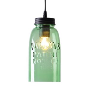 Mason 1 Light Jar Pendant Green - OL63301GN