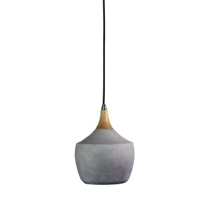 Panto 3 Scandustrial 1 Light Pendant Concrete/Timber - OL64724