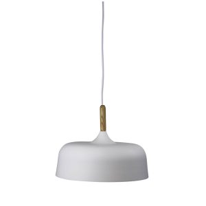 Malt 1 Light Pendant Medium Matt White - OL64832WH