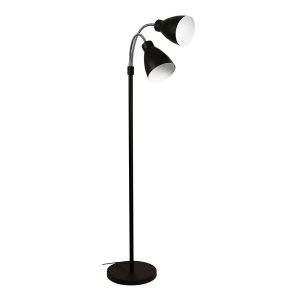 Retro 2 Light Flexible Neck Floor Lamp Black - OL91206BK