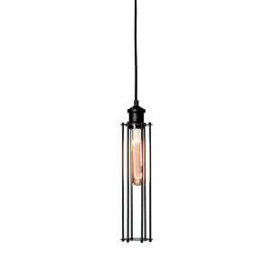 Cage 1 Light Pendant Metal Wire Large Black - OL2299/32BK + OL69321BK