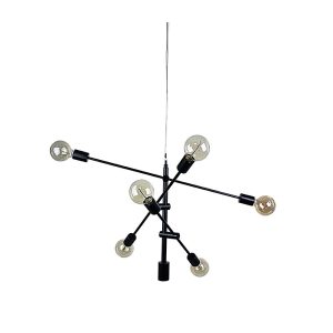 Chelsea 6 Light Geometric Pendant Black - SL64406BK