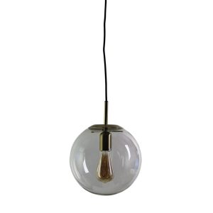 Newton 1 Light Clear Glass Pendant Small Brushed Brass - SL64425BB