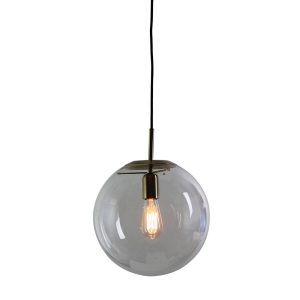 Newton 1 Light Clear Glass Pendant Medium Brushed Brass - SL64430BB