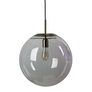 Newton 1 Light Clear Glass Pendant Large Brushed Brass - SL64440BB