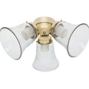 3 Light Ceiling Fan Light Kit Bright Brass - 24312