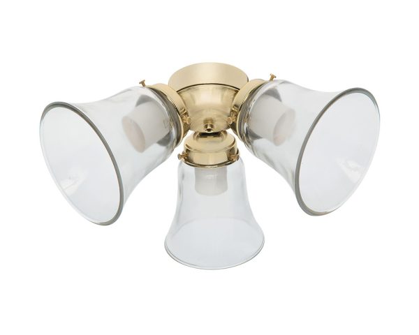 3 Light Ceiling Fan Light Kit Bright Brass - 24312