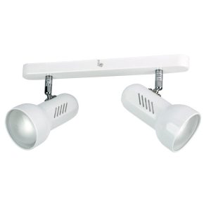 Profile 2 Light E27 Adjustable Spotlight White - LF500/2WH