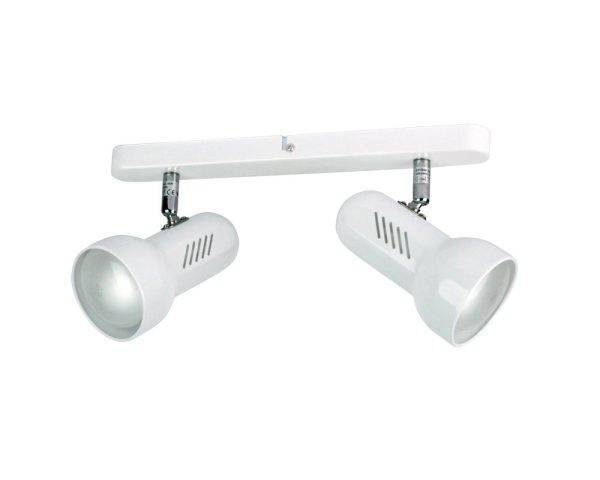 Profile 2 Light E27 Adjustable Spotlight White - LF500/2WH