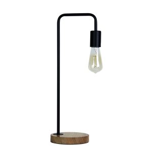 Lane Timber Base Industrial Table Lamp Black - OL93131BK