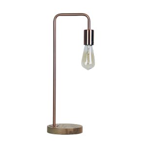 Lane Timber Base Industrial Table Lamp Brushed Copper - OL93131CO