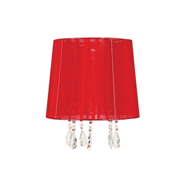 Abbey 11" Organza Ribbon With Crystals Shade Red - OL98775RD