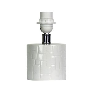 Chev Table Lamp Antique White Base Only - OL98825