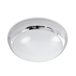 Ceiling 16W LED Button With Trim Chrome / Warm White - CLY326-CH