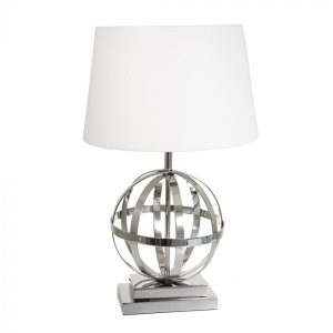 Da Vinci 1 Light Table Lamp Silver Off White Shade With Shade - ELSB21951