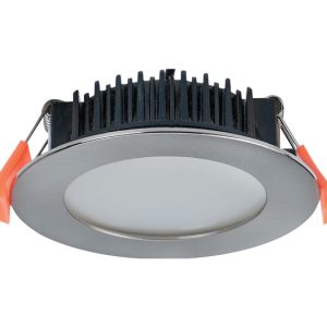 Low Profile 10W LED Dimmable Downlight Satin Chrome / Warm White - LDE90-SC