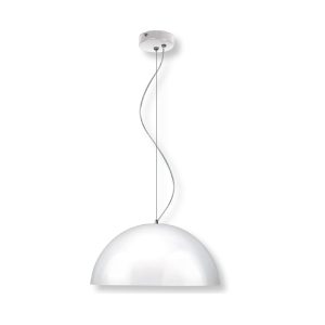 Medium Retro Modern Shade Pendant White / Silver - MS500-WHSI