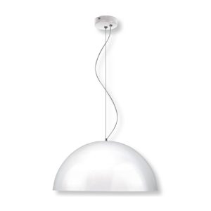 Large Retro Modern Shade Pendant White / Silver - MS600-WHSI