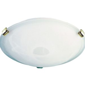 Remo 1 Light Alabaster Glass Ceiling Oyster Light Gold - OL41040GD