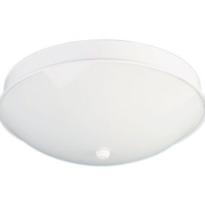 Button 1 Light Ceiling Oyster Light White - OL47100WH