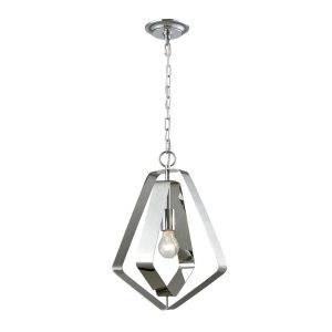 Modern Polished Nickel & Stainless Steel Pendant - Orbita3