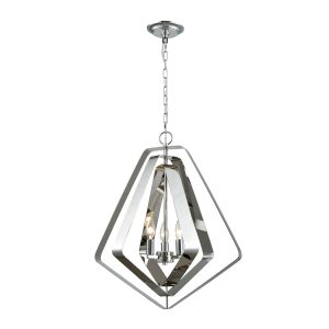 Modern Polished Nickel & Stainless Steel Pendant - Orbita4