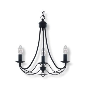 Maypole 3 Light Candelabra Pendant Black - R6343-3P-BL