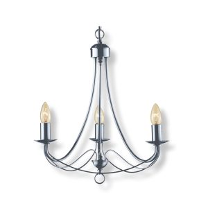 Maypole 3 Light Candelabra Pendant Satin Chrome - R6343-3P-SC