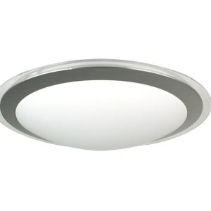 Vello 22 Watt T5 Round Opal Acrylic Ceiling Light Silver - OL48410/22SIL