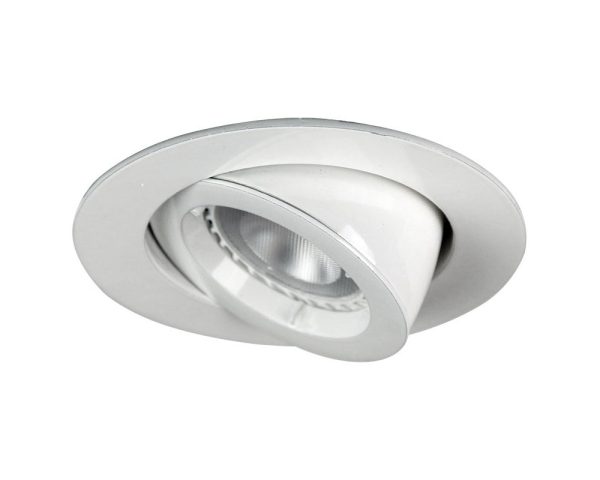 Chip 7 Watt Adjustable LED Downlight White Frame / Warm White - LF3824/3000WH
