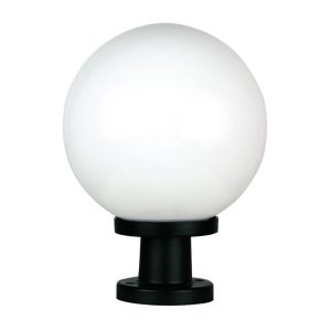 Galactic Sphere Polycarbonate Pillar Mount Light Medium Black - OL7021BK + OL7010/25OP