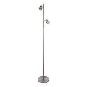 Daxam 12 Watt 2 Light LED Floor Lamp Brushed Chrome / Cool White - SL98592BC