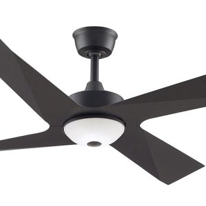 Modn-4 52" AC Ceiling Fan with 12W Dimmable LED Light Black / Warm White - FM22BL + LM22BL