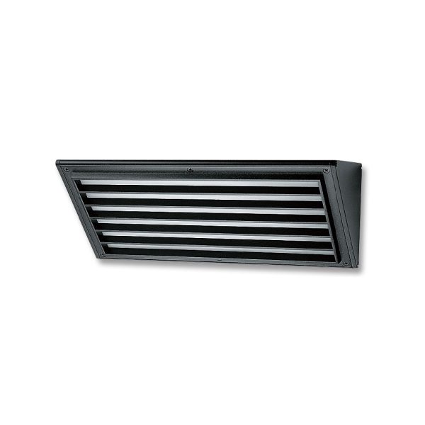 Midi Louvered 17W LED Aluminium Triangle Bulkhead Black / Cool White - GT5627-BL