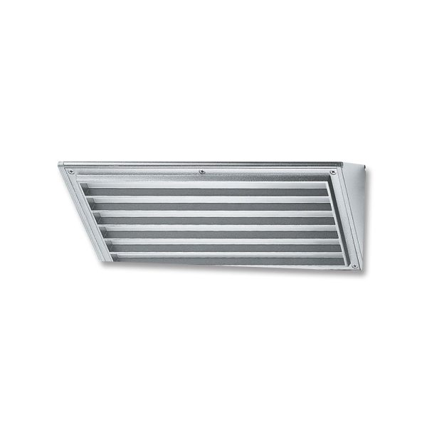 Midi Louvered 17W LED Aluminium Triangle Bulkhead Silver / Cool White - GT5627-SI