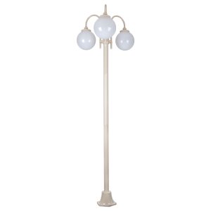 Lisbon Triple Sphere Curved Arms Plain Post Light Beige - 15794