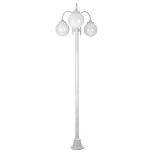 Lisbon Triple Sphere Curved Arms Plain Post Light White - 15799