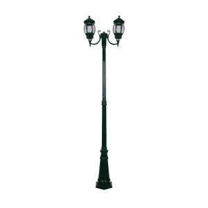 Vienna Twin Head Curved Arms Tall Post Light Green - 15971