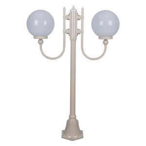 Lisbon Twin 25cm Spheres Curved Arms Short Post Light Beige - 15686