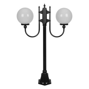 Lisbon Twin 25cm Spheres Curved Arms Short Post Light Black - 15687