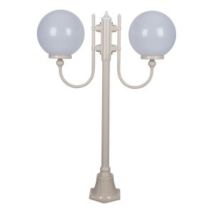 Lisbon Twin 30cm Spheres Curved Arms Short Post Light Beige - 15692