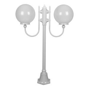 Lisbon Twin 30cm Spheres Curved Arms Short Post Light White - 15697