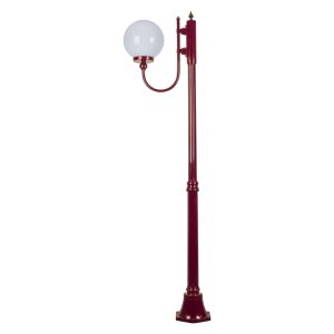 Lisbon 25cm Sphere Curved Arm Medium Post Light Burgundy - 15700