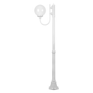 Lisbon 25cm Sphere Curved Arm Medium Post Light White - 15703