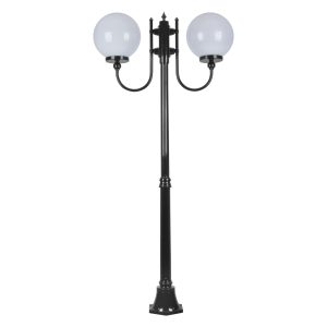 Lisbon Twin 30cm Sphere Curved Arms Medium Post Light Black - 15717